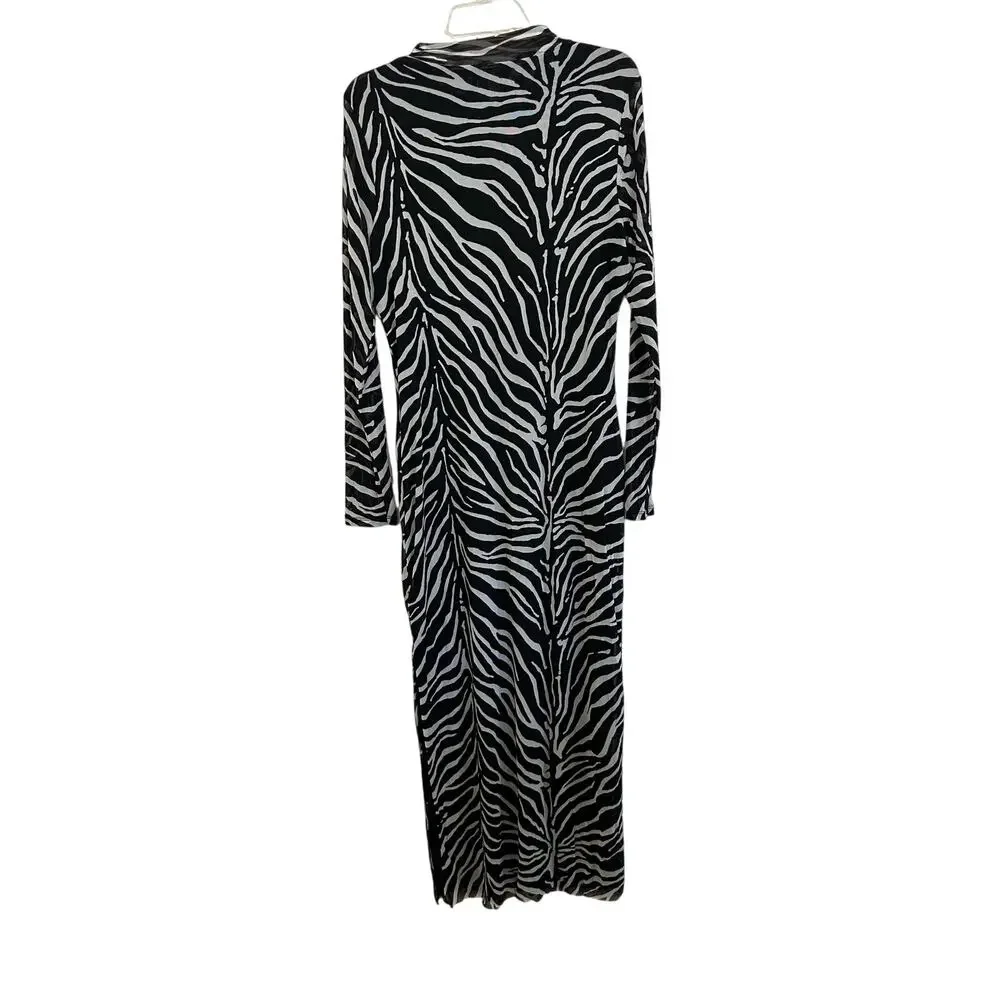 Bar III
Women's Zebra-Print Mock Neck Midi Dress size large - Picture 4 of 11